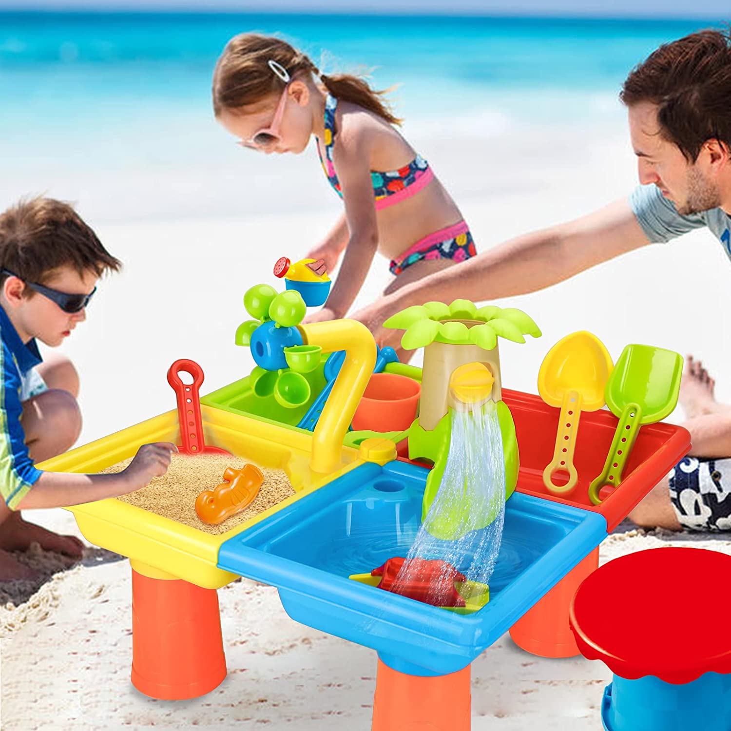 Kids Outdoor Play Table - Mesa de playa para niños, juego