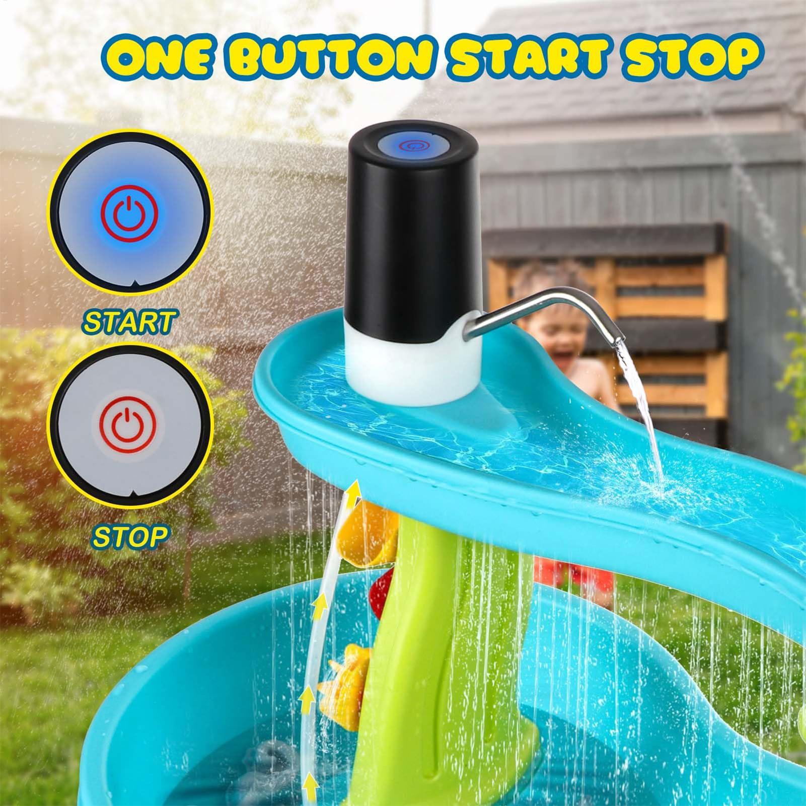 Kids Outdoor Play Table - Bomba de Agua Inalámbrica Recargable Pequeña,