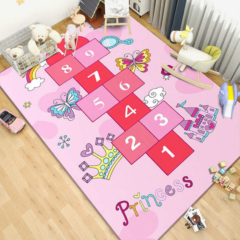 Kids Outdoor Play Table - Alfombra rosa de dibujos animados para