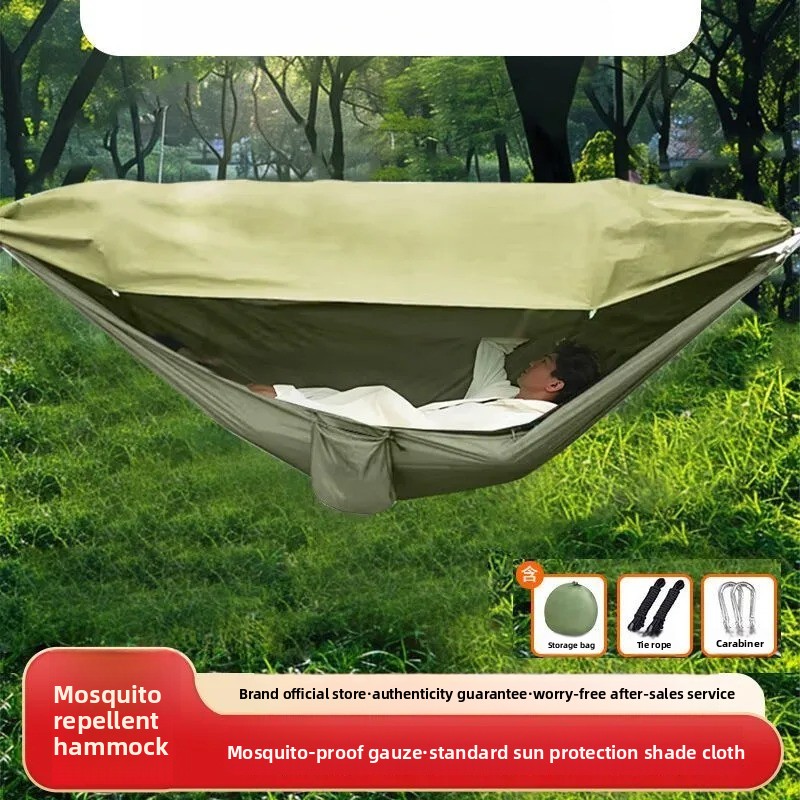Kids Outdoor Hammock Swing - Hamaca de malla con mosquitera enrollable