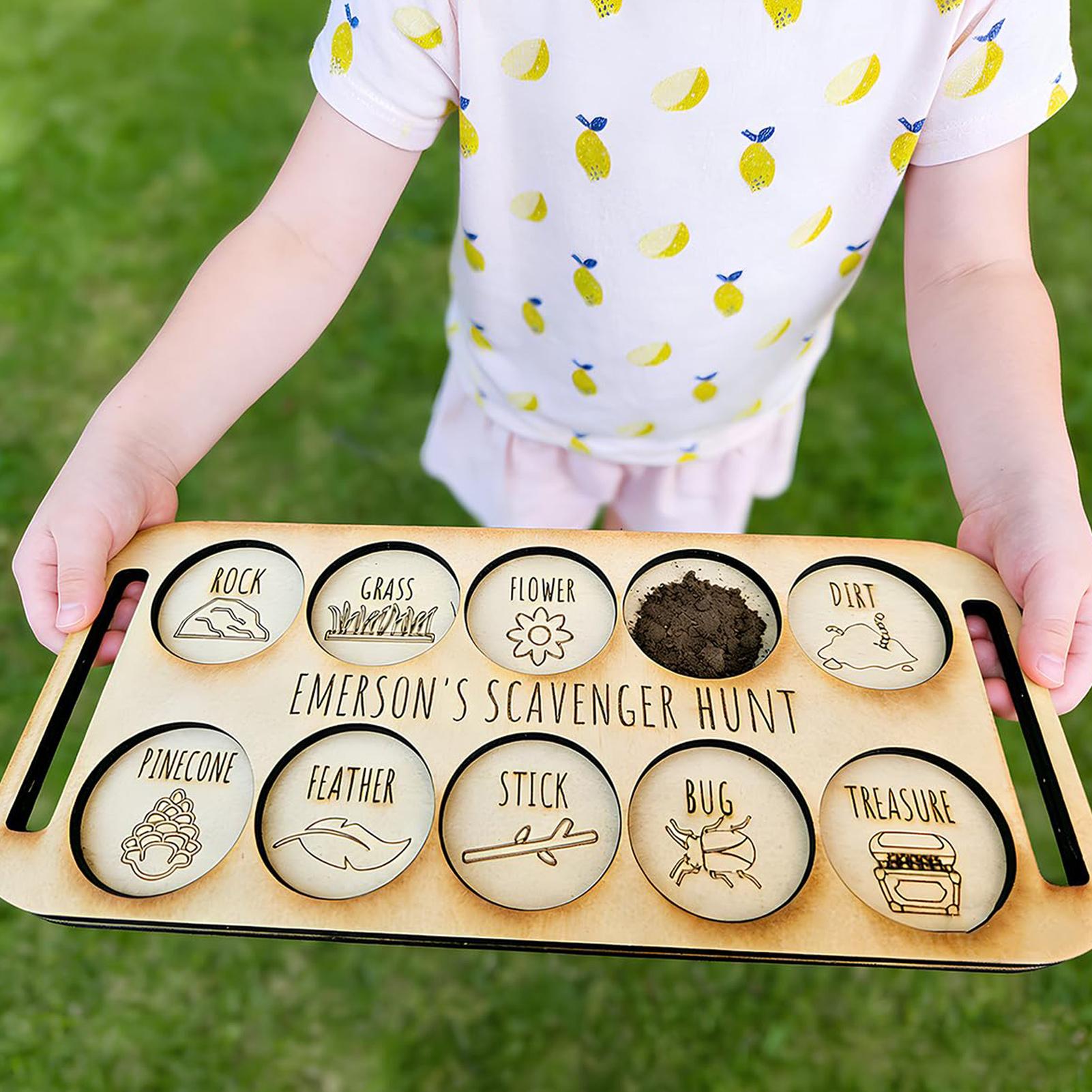 Kids Outdoor Nature Scavenger Hunt - Caza de Tesoros para Niños: Bandeja