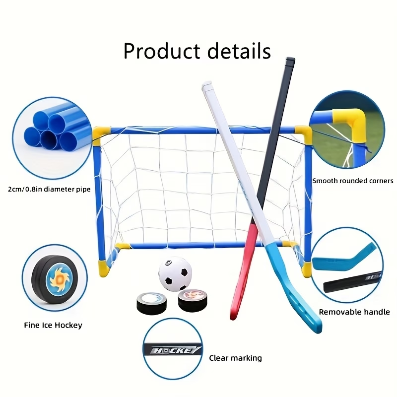 Juego de Hockey y Fútbol 2 en  - Kids Outdoor Hockey Set reseña y precio