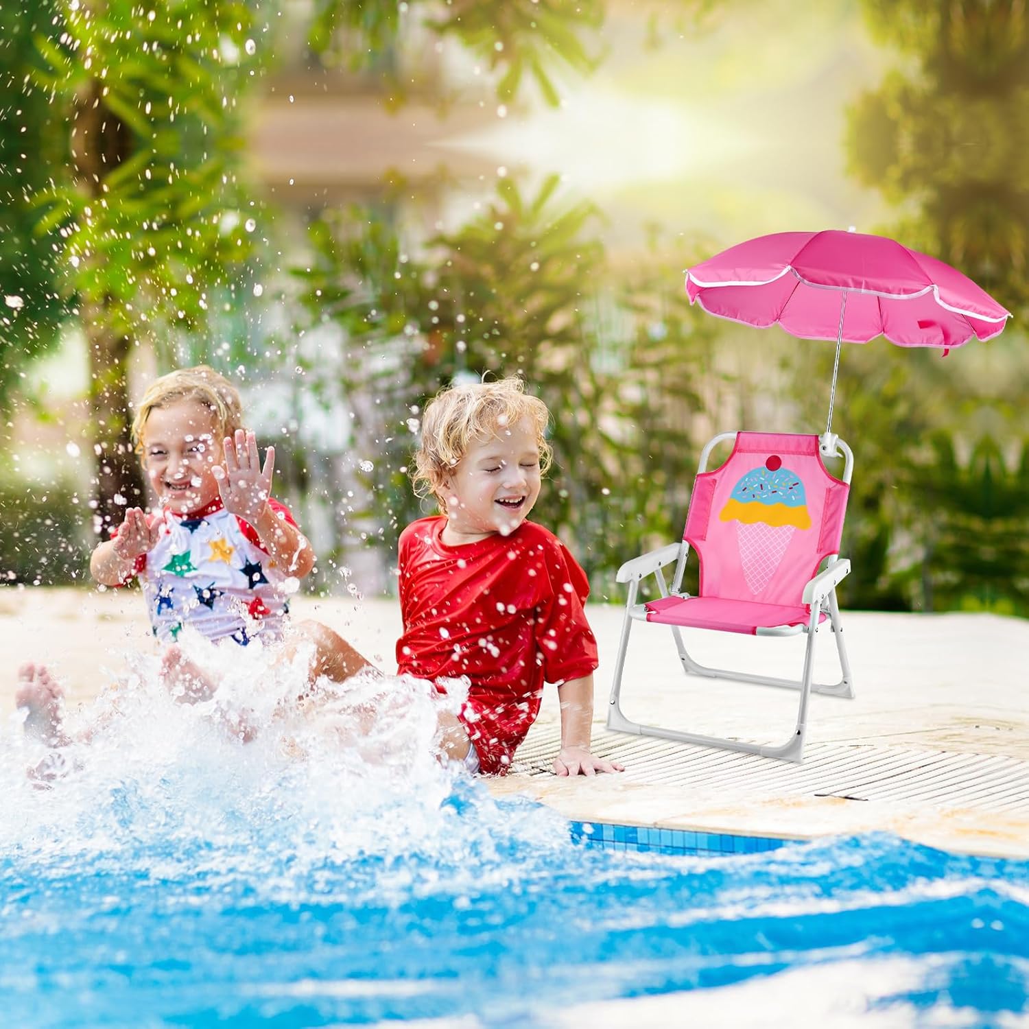 1 Juego de silla de playa pleg - Kids Outdoor Lounge Furniture reseña y precio