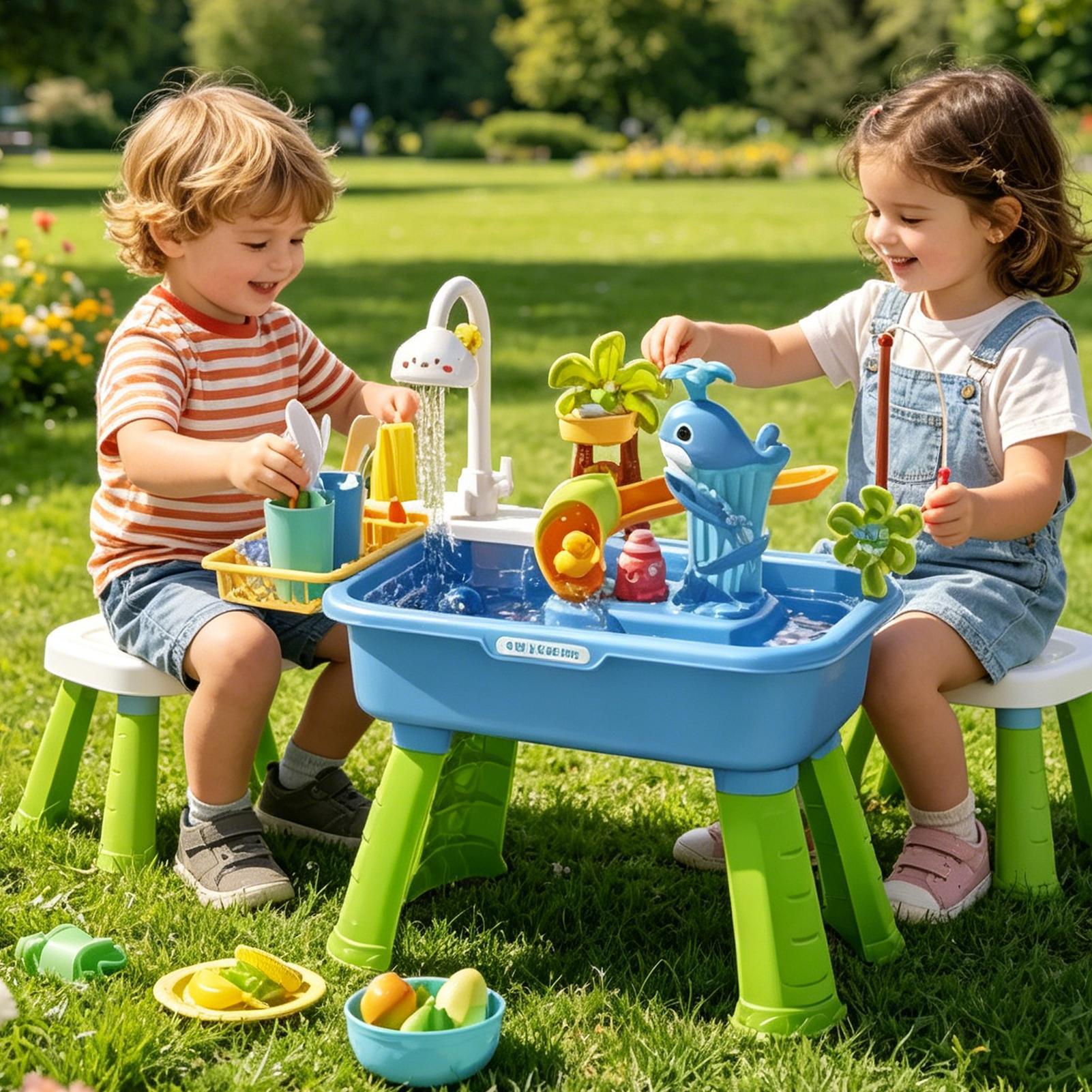 Mesa de Agua para Niños Pequeñ - Kids Outdoor Sensory Table reseña y precio