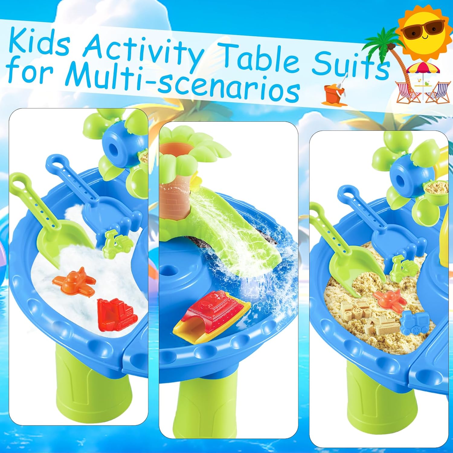 Caja de arena de mesa de agua  - Kids Outdoor Sensory Table reseña y precio