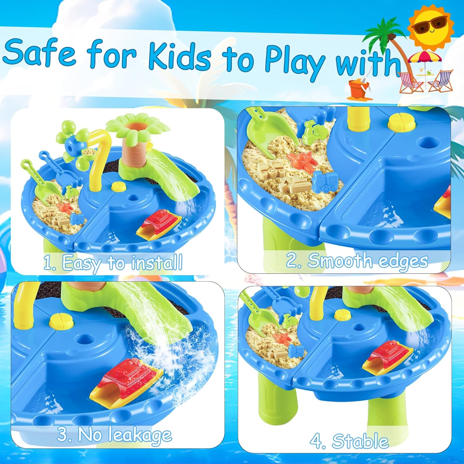 Caja de arena de mesa de agua  - Kids Outdoor Sensory Table reseña y precio