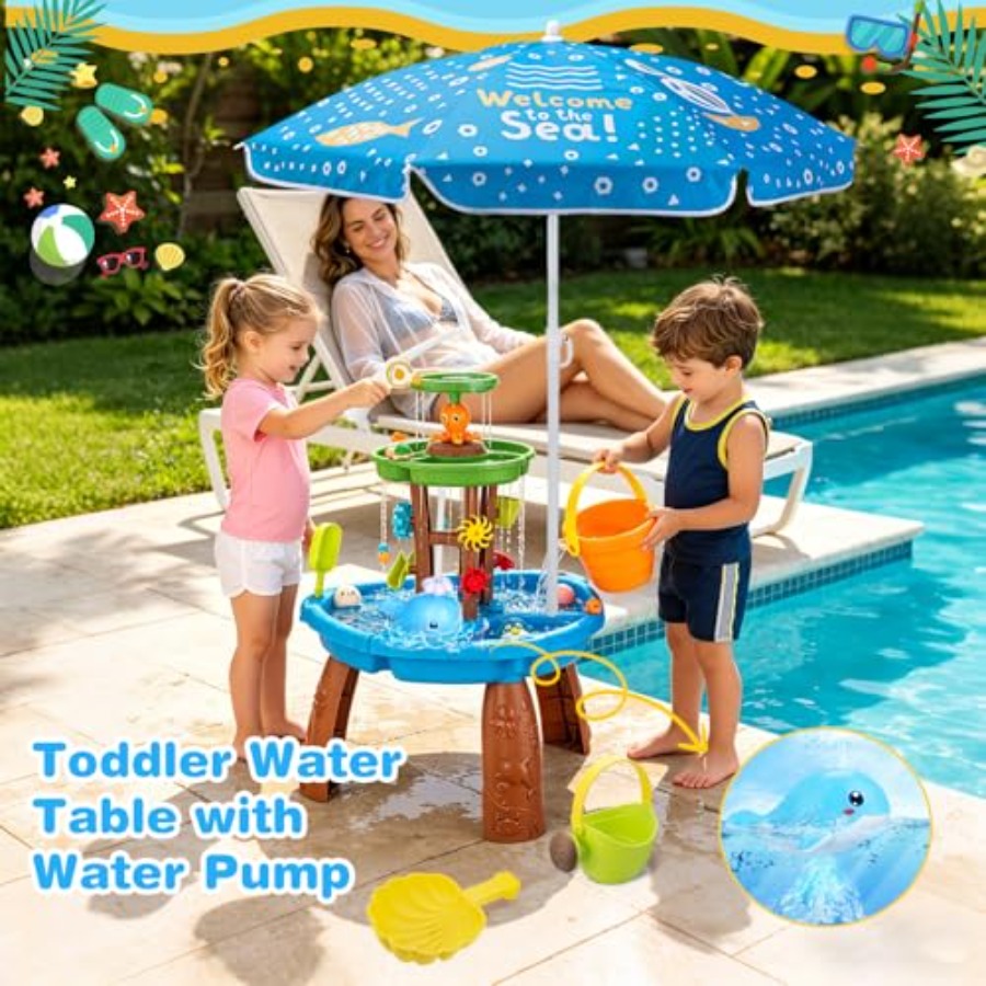 Mesa de agua para exteriores p - Kids Outdoor Sensory Table reseña y precio