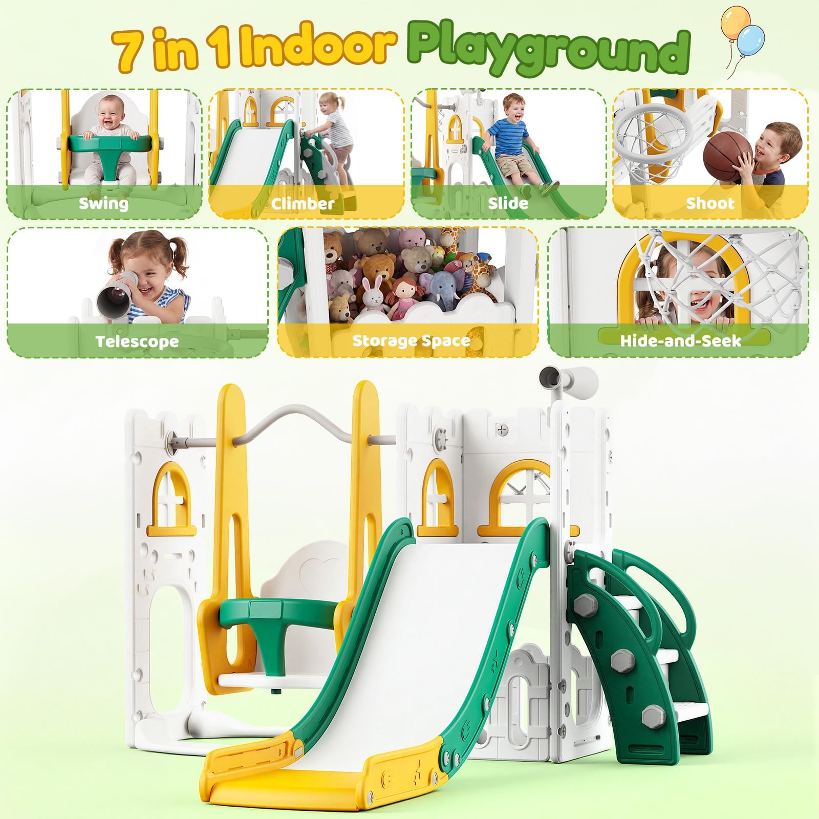 Juego de tobogán y columpio 7  - Kids Outdoor Climber reseña y precio