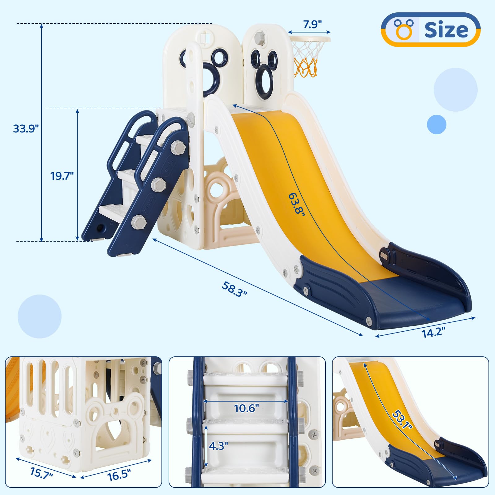 Juego de Tobogán 6 en 1 para N - Kids Outdoor Climber reseña y precio