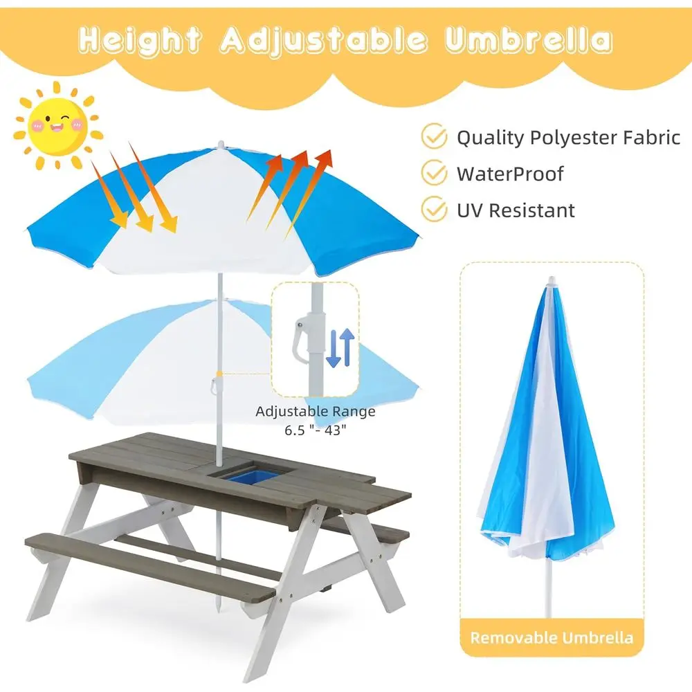 Mesa de Picnic Convertible 3 e - Kids Outdoor Play Table reseña y precio