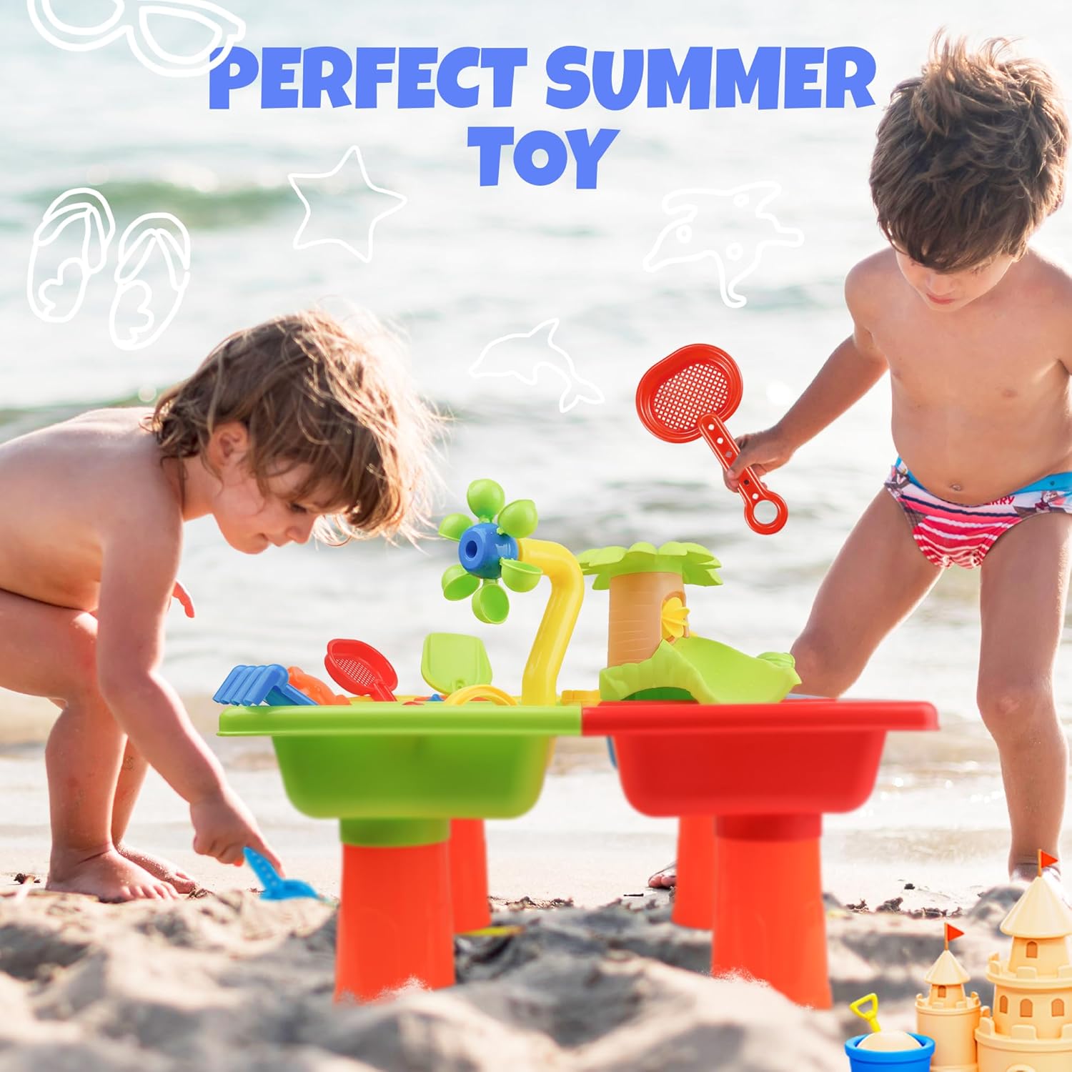 Juguete sensorial 4 en 1 para  - Kids Outdoor Sensory Table reseña y precio