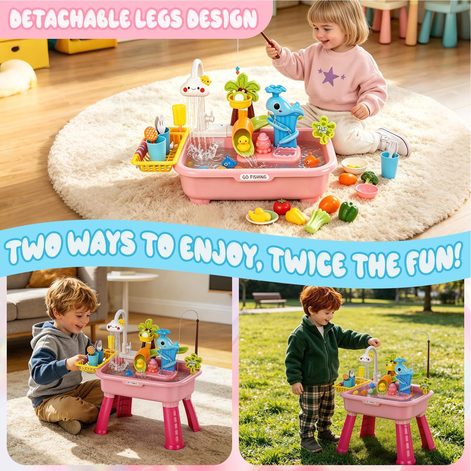 Mesa de agua mejorada para niñ - Kids Outdoor Sensory Table reseña y precio