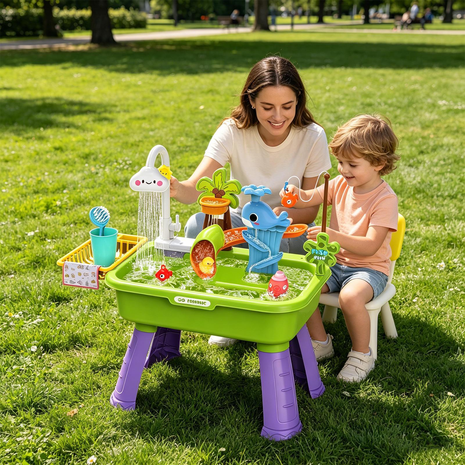 Mesa de agua mejorada para niñ - Kids Outdoor Sensory Table reseña y precio