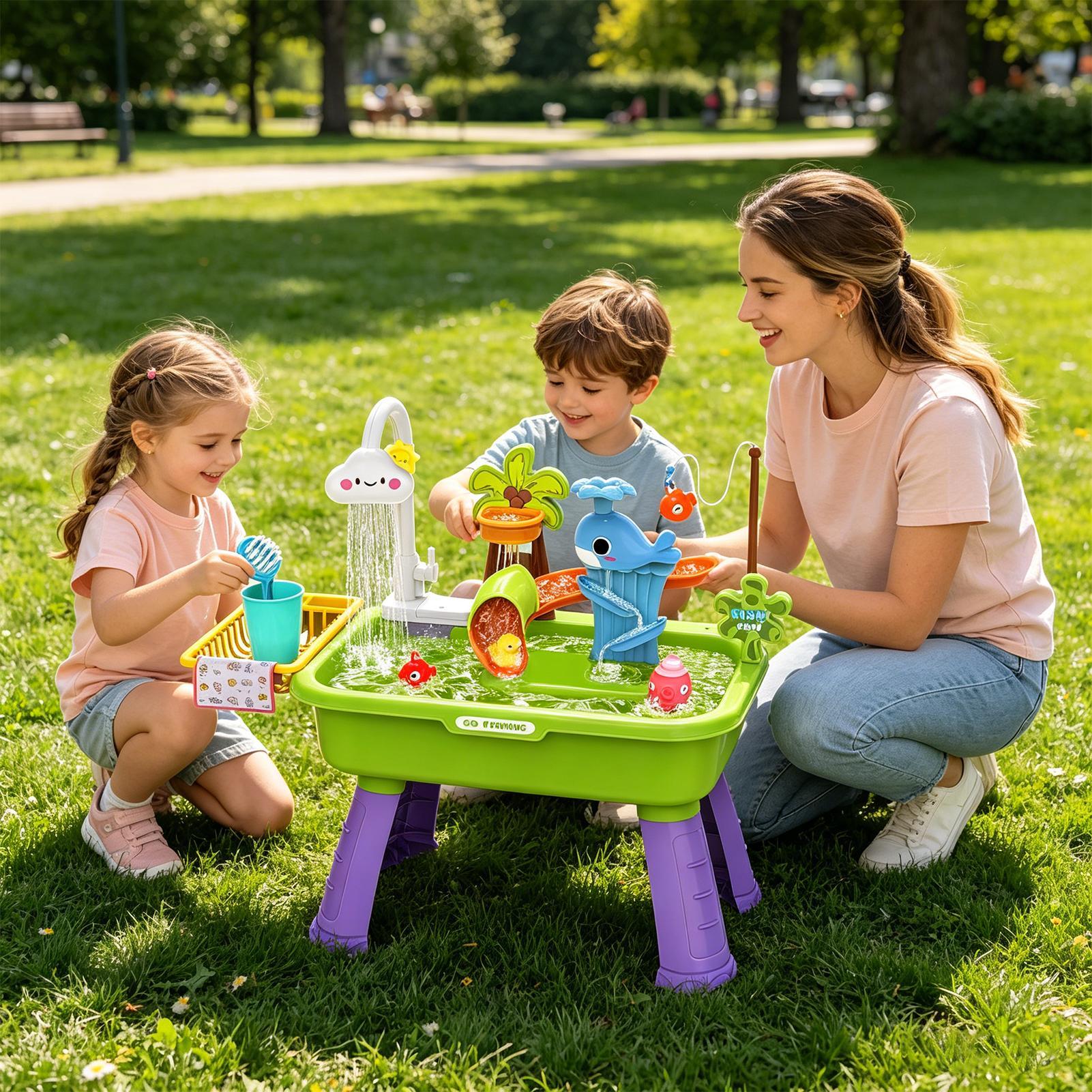 Mesa de agua mejorada para niñ - Kids Outdoor Sensory Table reseña y precio
