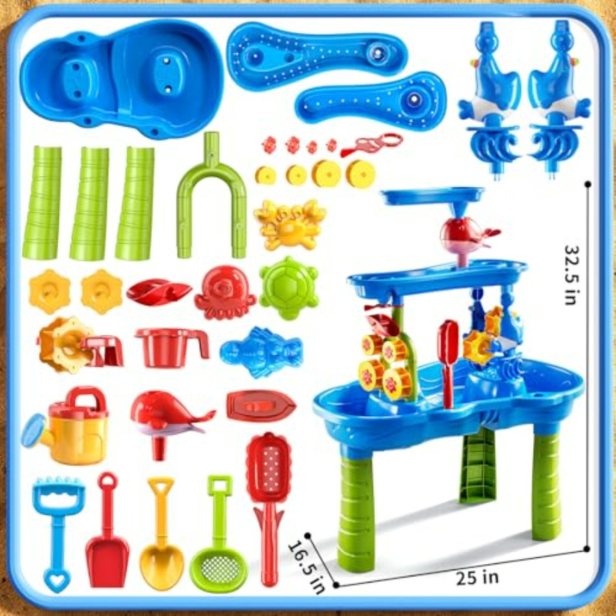 Mesa de juegos sensoriales de  - Kids Outdoor Sensory Table reseña y precio