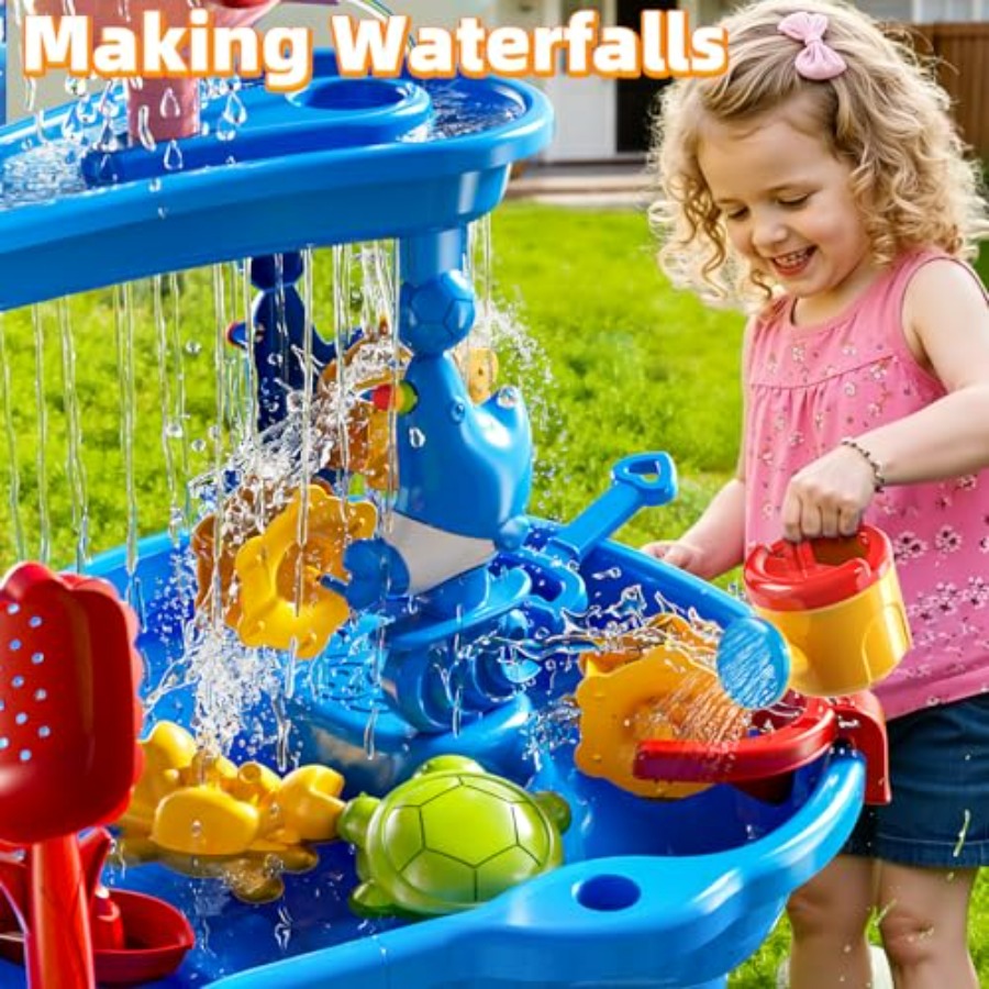Mesa de juegos sensoriales de  - Kids Outdoor Sensory Table reseña y precio