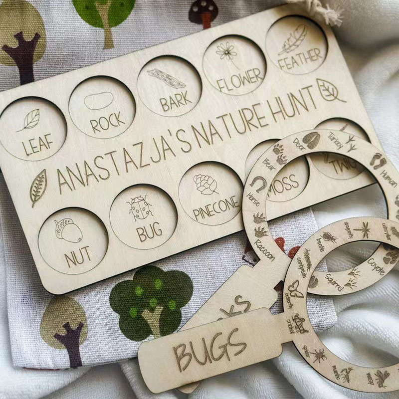 Letrero de Madera Personalizad - Kids Outdoor Nature Scavenger Hunt reseña y precio