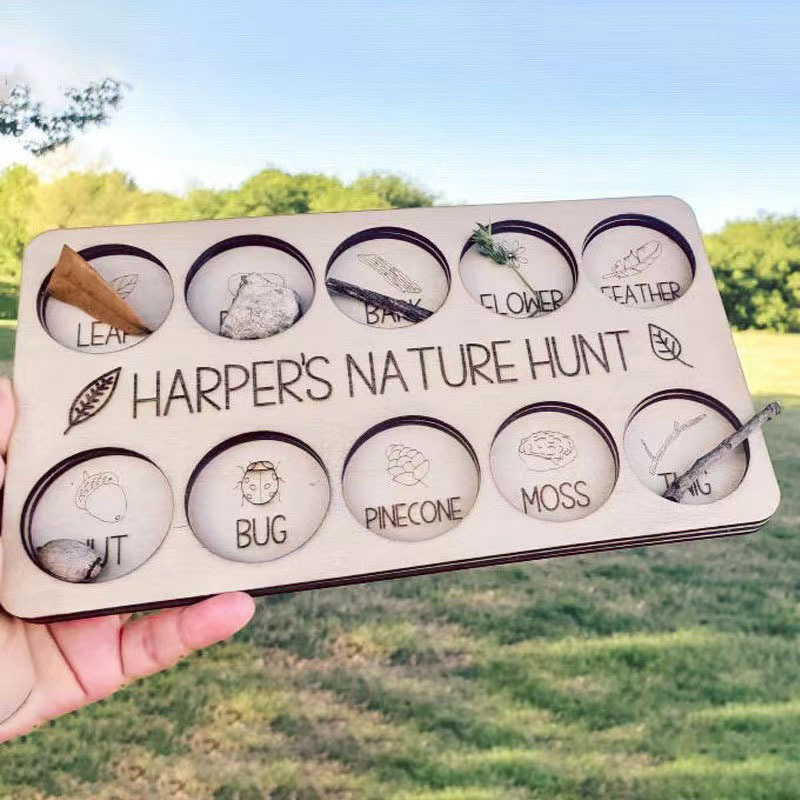 Letrero de Madera Personalizad - Kids Outdoor Nature Scavenger Hunt reseña y precio